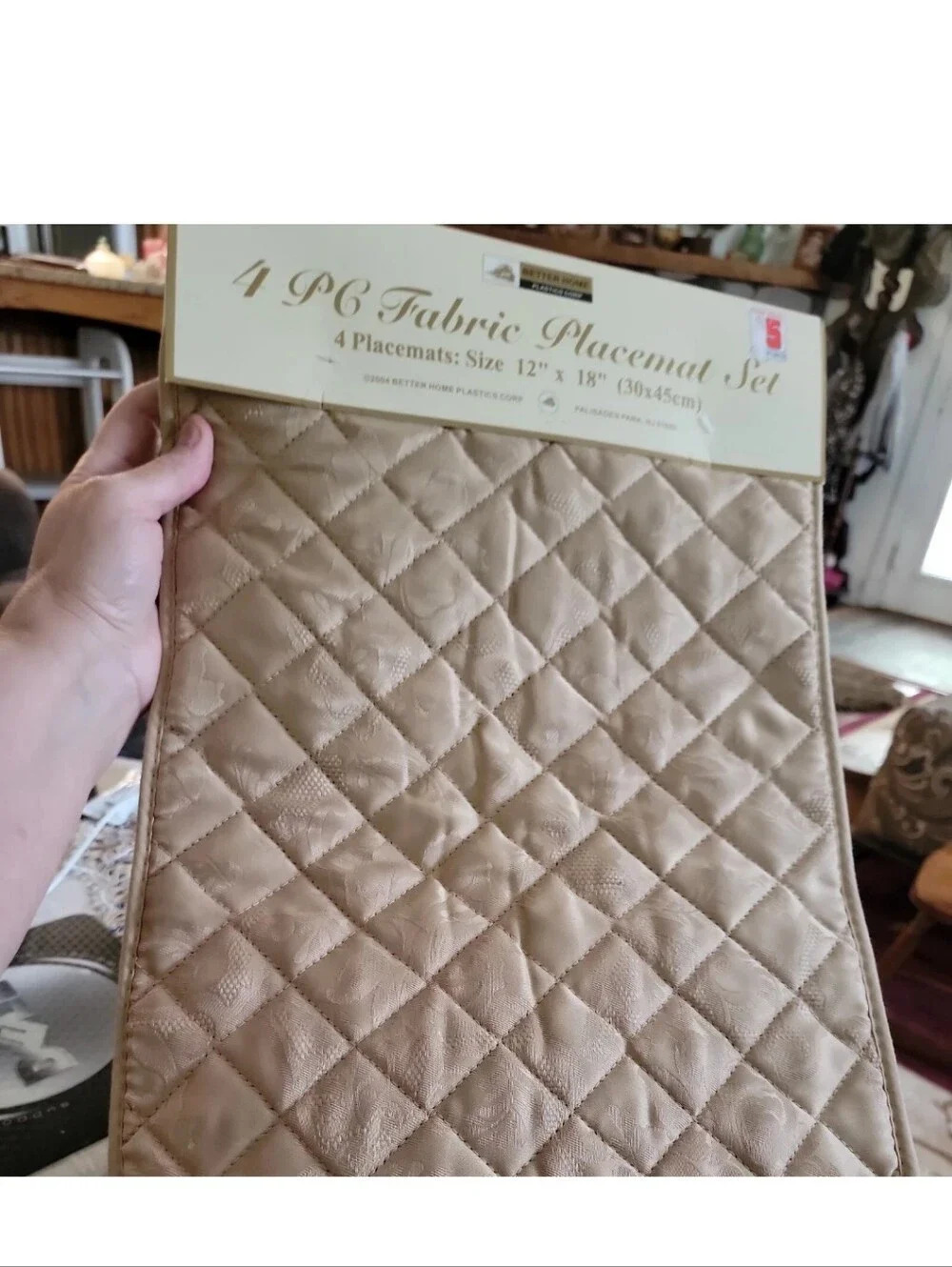 4 Better Homes Plastic Corp. Quilted Tan Placemats 12